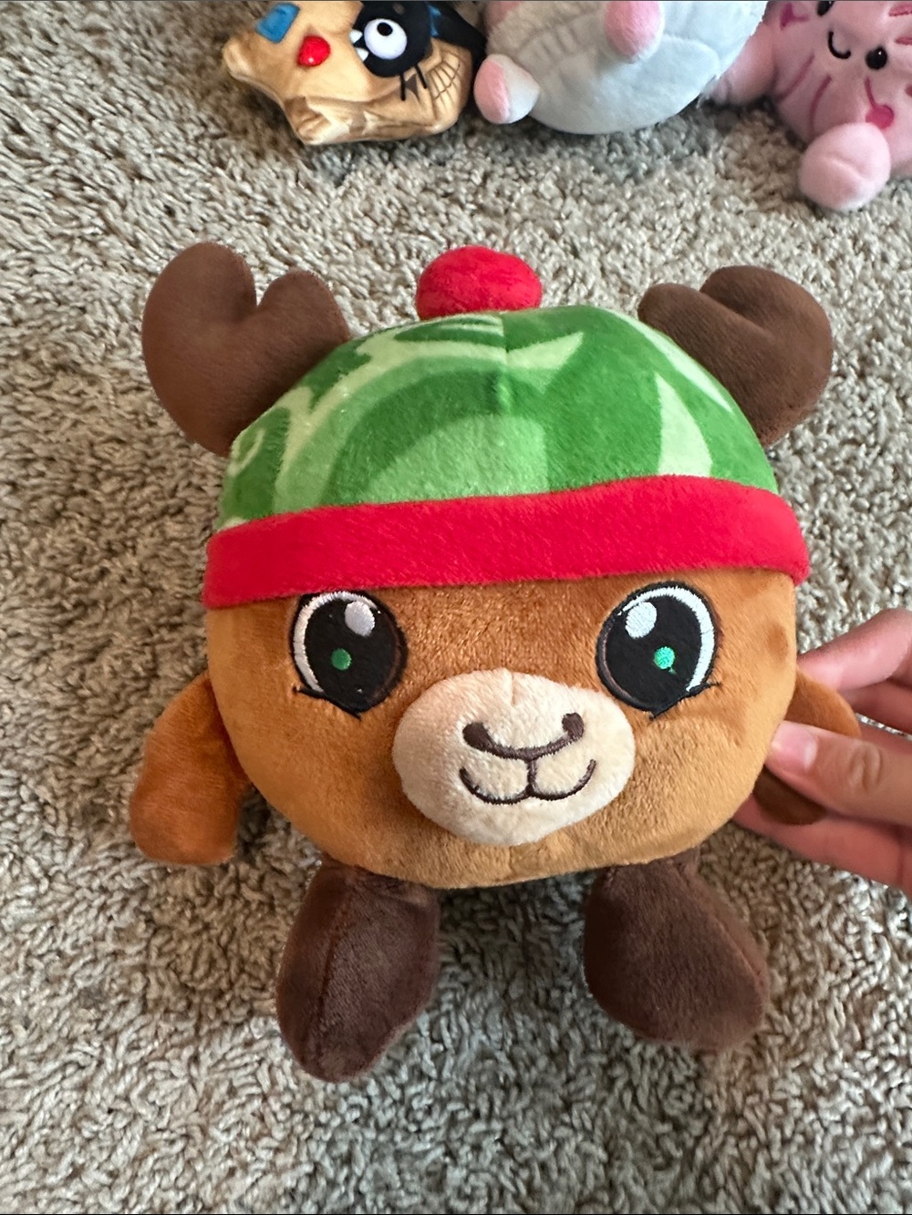 Green & Brown Plush Reindeer Toy - Kids Plush Animal